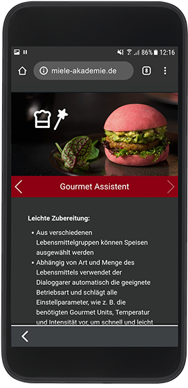 Beispielbild SmartLearning. Ein Smartphone, das ein für mobiles Layout optimiertes eLearning anzeigt.
